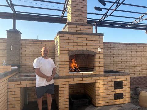 Видео: Мангал печь под казан стол наш 170 объект