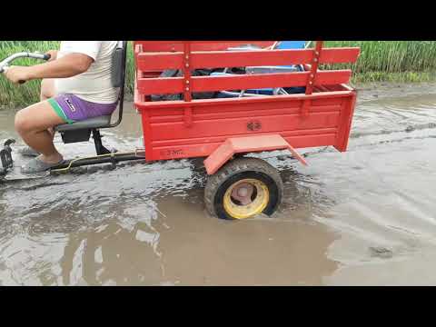 Видео: Мотоблок Мотор Сич, испытали по бездорожью резину BKT TR171 6 00 12