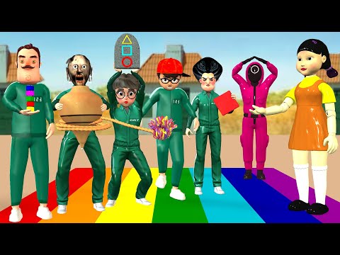 Видео: Scary Teacher 3D vs Squid Game Самая большая игра про Squid Game 2 Challenge Heroes
