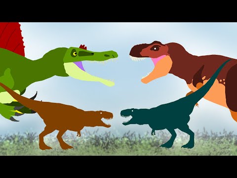 Видео: Динозавры Мультики: Битвы Динозавров - Веселые Динозаврики - Часть 3 Тираннозавр против Спинозавра