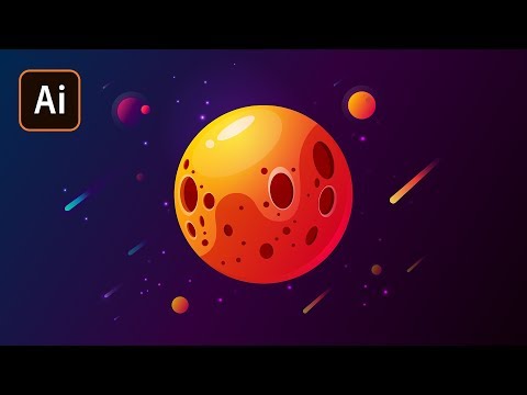 Видео: Рисуем планету в Adobe Illustrator. Уроки Adobe Illustrator