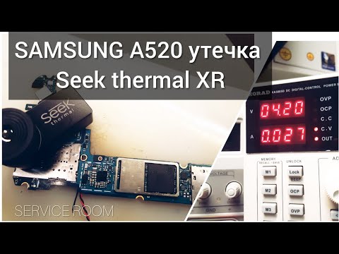 Видео: Samsung A520 быстро разряжается , поиск утечки 0.027А/ Тепловизор Seek Compact XR VS Фризер