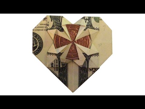 Видео: Сердце с монеткой оригами из денег juravliki.ru