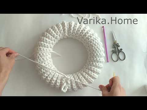 Видео: Венок из трикотажной пряжи