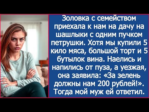 Видео: «За петрушку нам 200 рублей должны!» Заявила золовка, объевшись шашлыка на моей даче.
