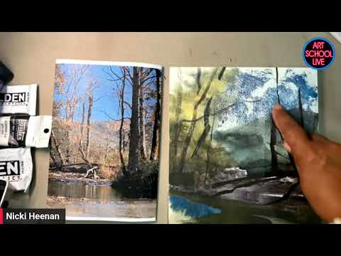 Видео: Как создавать естественные текстуры с помощью акрила с Ники Хиннан