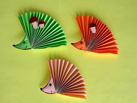 Видео: ЁЖИК из бумаги. Простая поделка из бумаги .ERIZO de papel. Paper HEDGEHOG DIY