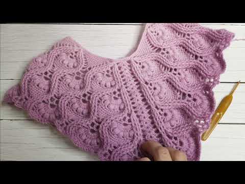 Видео: Пончо рельефным узором на основе шали ✨ Crochet poncho ✨