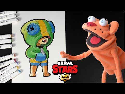 Видео: Как нарисовать Леона из Бравл Старс с котом Василием, How to draw Leon , draw Brawl stars