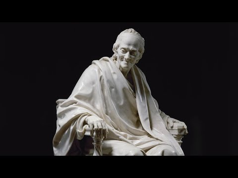 Видео: Вольтер, сидящий в кресле. Скульптор Жан-Антуан Гудон. 1781 год