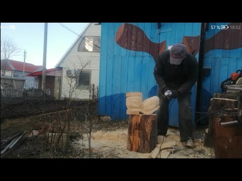 Видео: БАШМАК из дерева бензопилой.