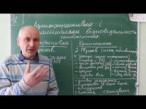 Видео: Правознавство, Адміністративна та кримінальна відповідальність неповнолітніх