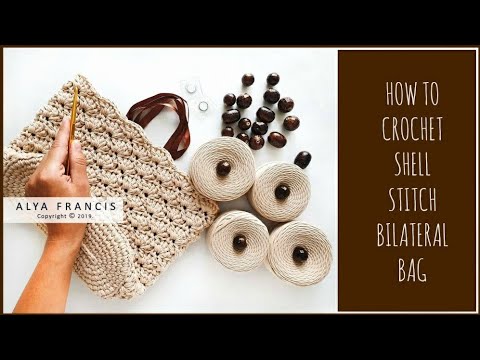 Видео: SUB)) Главный модный тренд сезона весна / лето 2021 😍 КАК ВЯЗАТЬ КРЮЧКОМ ДВУСТОРОННЮЮ СУМКУ РАКУШКА