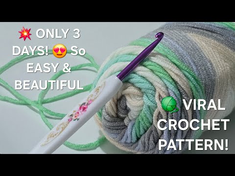 Видео: ВАУ! 🤩 Не могу поверить, насколько ЛЕГКИЙ этот узор для вязания крючком! Я связала одеяло всего з...