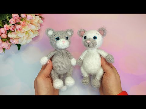 Видео: Вязаные игрушки  Вязовлог 10.02- 18.02.21 г. Котики из разных видов пряжи