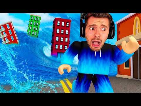 Видео: Спасаюсь от ОГРОМНОГО ЦУНАМИ в Roblox!