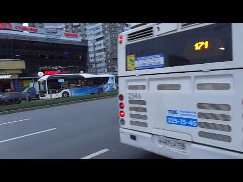 Видео: Автобус "2346 по 171 и электробус в конце" Петербурга 10-***: ЛиАЗ-5292.60 б.2346 по №171 (15.11.20)