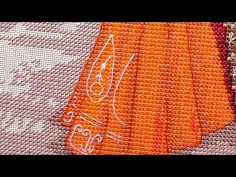 Видео: Плавный БЭКСТИЧ / Белый бэк в 1 и 2 нити. #backstitch