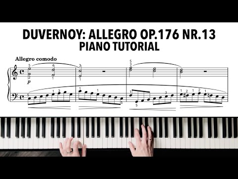 Видео: Ж. Б. Дювернуа: Аллегро Комодо, op.176, № 13 | Учебное пособие по игре на фортепиано