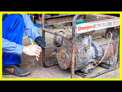 Видео: Как вьетнамцы восстанавливают и ремонтируют генератор DenYo 1,7 кВт, очень ржавый