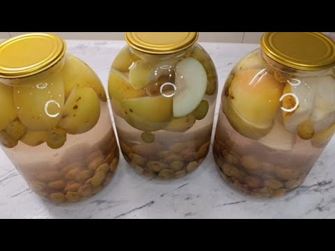 Видео: Как приготовить вкусный компот из яблок и винограда на зиму! Без стерилизации!