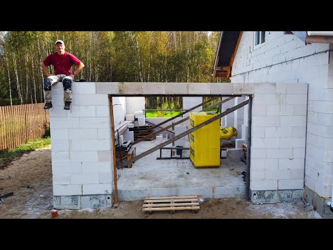 Видео: ТАК Я СТРОИЛ СТЕНЫ ГАРАЖА ИЗ ГАЗОБЕТОНА! КЛАДКА ЛУЧШЕ НА КЛЕЙ ИЛИ НА ПЕНУ? Часть 7
