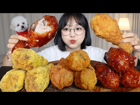 Видео: Курица Ббуринкль, жареная и в соусе Янньом🍗Mukbang ASMR