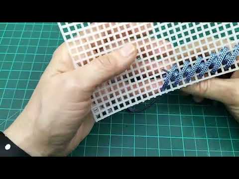 Видео: Метод вышивки жемчужным стежком на пластиковой канве, Библиотека стежков