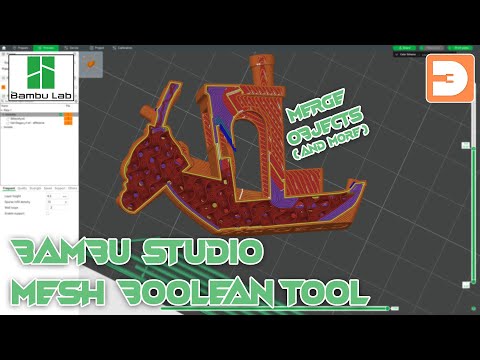 Видео: Редактирование объектов в Bambu Studio с помощью Mesh Boolean