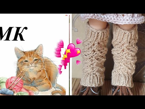 Видео: Ажурные гетры спицами* Мастеркласс