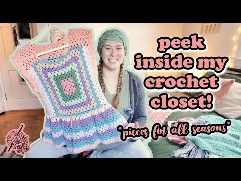 Видео: Экскурсия по моему гардеробу, связанному крючком 🧶 | одежда ручной работы, которую я сшила (и пла...