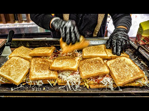 Видео: Открывается только в течение 3 часов в день, Myeongdong street toast мастер! Торговый грузовик