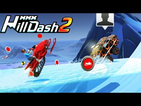 Видео: Новые уровни и СНЕГОХОД бешеное ускорение по воде MMX HILL DASH 2 прохождение игры ВИДЕО ПРО МАШИНКИ