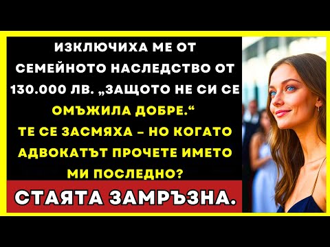 Видео: Изключиха Ме От Наследство 140.000 Лв „Защото Не Се Омъжих Добре” Докато Не Чух Името Си Последно