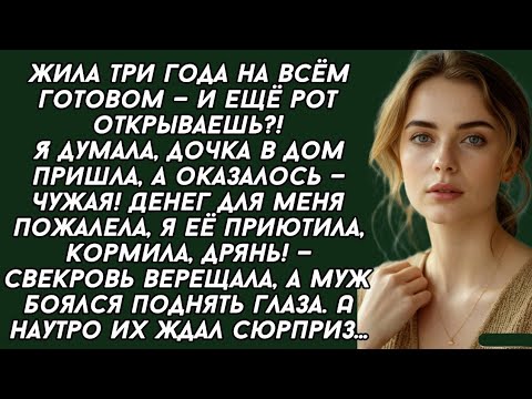 Видео: Жила три года на всём готовом — и ещё рот открываешь?!Я думала, дочка в дом пришла, а оказалось...