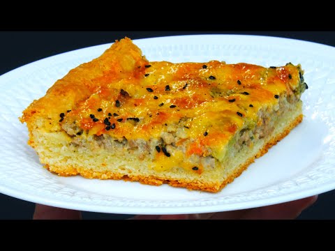 Видео: Пирог с мясом (фаршем) и овощами в духовке на рубленно дрожжевом тесте.