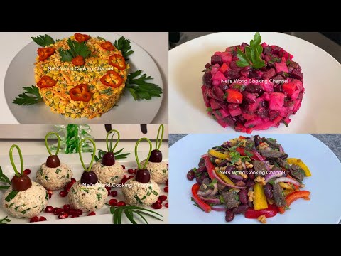 Видео: 4 տոնական աղցաններ 20 րոպեում - Հեշտ, Արագ և Շատ Համեղ / 4 салата за 20 минут на Новый Год.