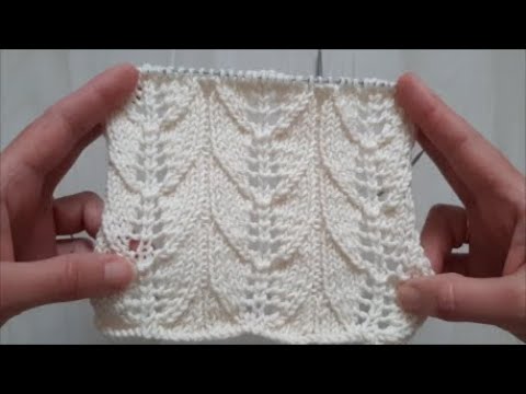 Видео: Ажурный узор Листья спицами Лаконичный узор Листья, наложенные друг на друга 🍂 МК Альфиры Мериновой