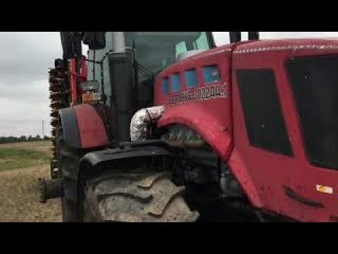 Видео: Двигатель ЯМЗ-658 на МТЗ 3022 + Carrier XL 625 (Väderstad)