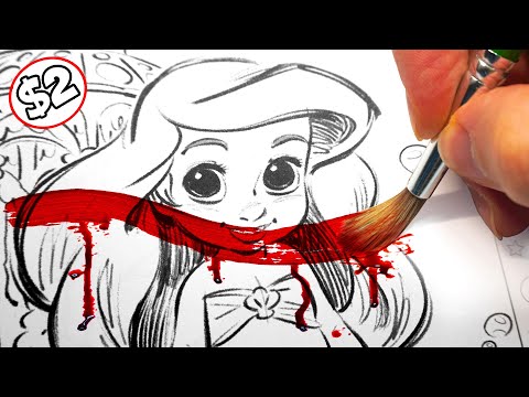 Видео: Раскраска «Художник ужасов против раскраски DISNEY за 2 доллара» ✍️