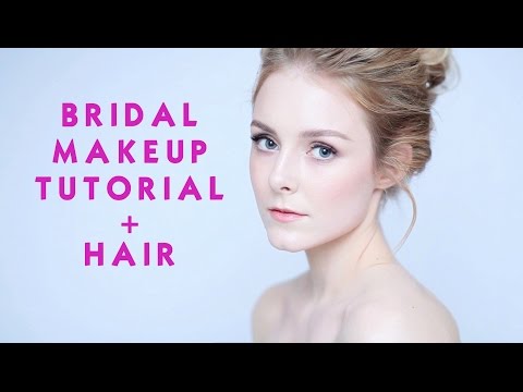 Видео: Свадебный макияж + причёска, Bridal Makeup + hair. Воздушный пучок. Нежный макияж