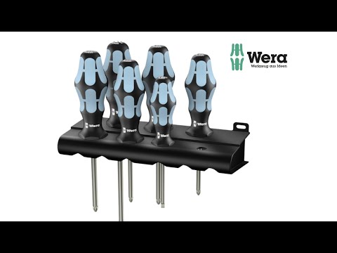 Видео: Набор отвёрток WERA Kraftform Plus"INOX"+ подставка: 3334/3350/3355/6pcs.,art.050-320-63001.