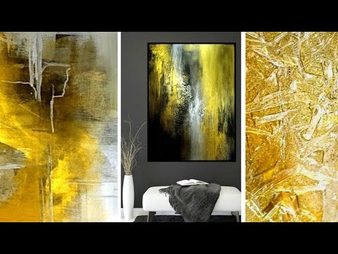 Видео: ПРОСТАЯ абстрактная акриловая живопись для начинающих: ПОТРЯСАЮЩИЕ золотые акценты✨️ (556)