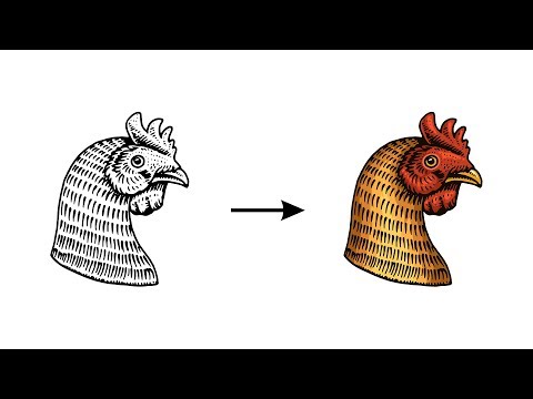 Видео: Раскрашиваем скетч/ рисунок линером в Иллюстраторе [ЛАЙВ] /  уроки Adobe Illustrator
