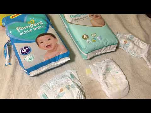 Видео: Порівняння Pampers active baby vs premium care