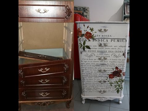 Видео: Как да състарим и променим скрина с тебеширена боя Ани Слоун и IOD трансфери