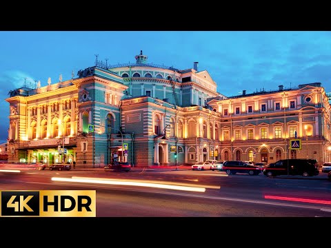 Видео: 🇷🇺 4K HDR САНКТ-ПЕТЕРБУРГ. Первый снег. Прогулка по безлюдному городу на фоне огненного рассвета.