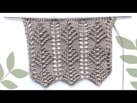 Видео: Аккуратный узор с рельефными ромбами / Ажурный узор спицами
