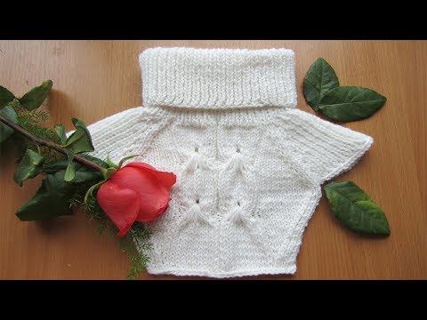 Видео: Манишка спицами регланом сверху. Подробный мастер-класс.