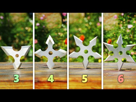 Видео: Сюрикен с 3 vs 4 vs 5 vs 6 лезвиями. Какой лучше?